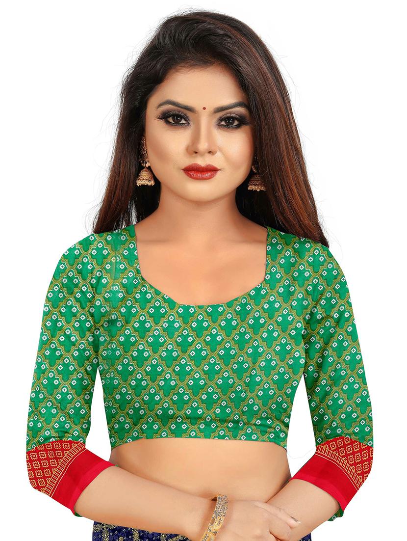 navy blue bandhani printed saree with blouse - 21360542 - Standard Image - 2