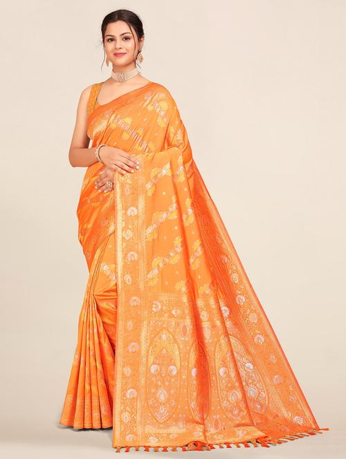 women self design banarasi saree with blouse - 21363757 -  Standard Image - 0