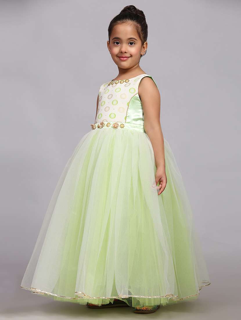 girls round neck net long frock - 21363774 -  Standard Image - 2