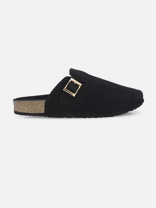 Men Black Slip On Mule