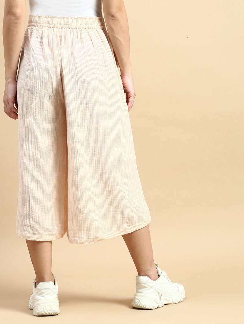 beige cotton culottes trouser - 21364370 -  Standard Image - 2