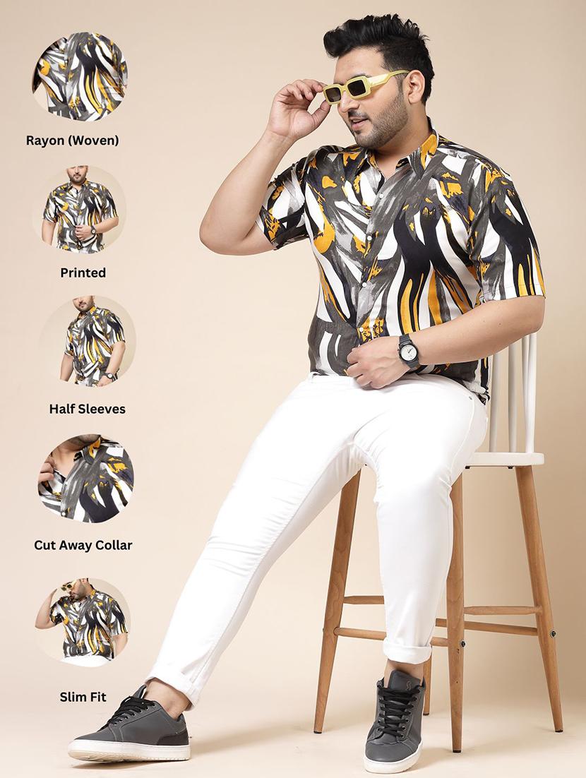abstract printed casual plus size shirt - 21364492 - Standard Image - 2