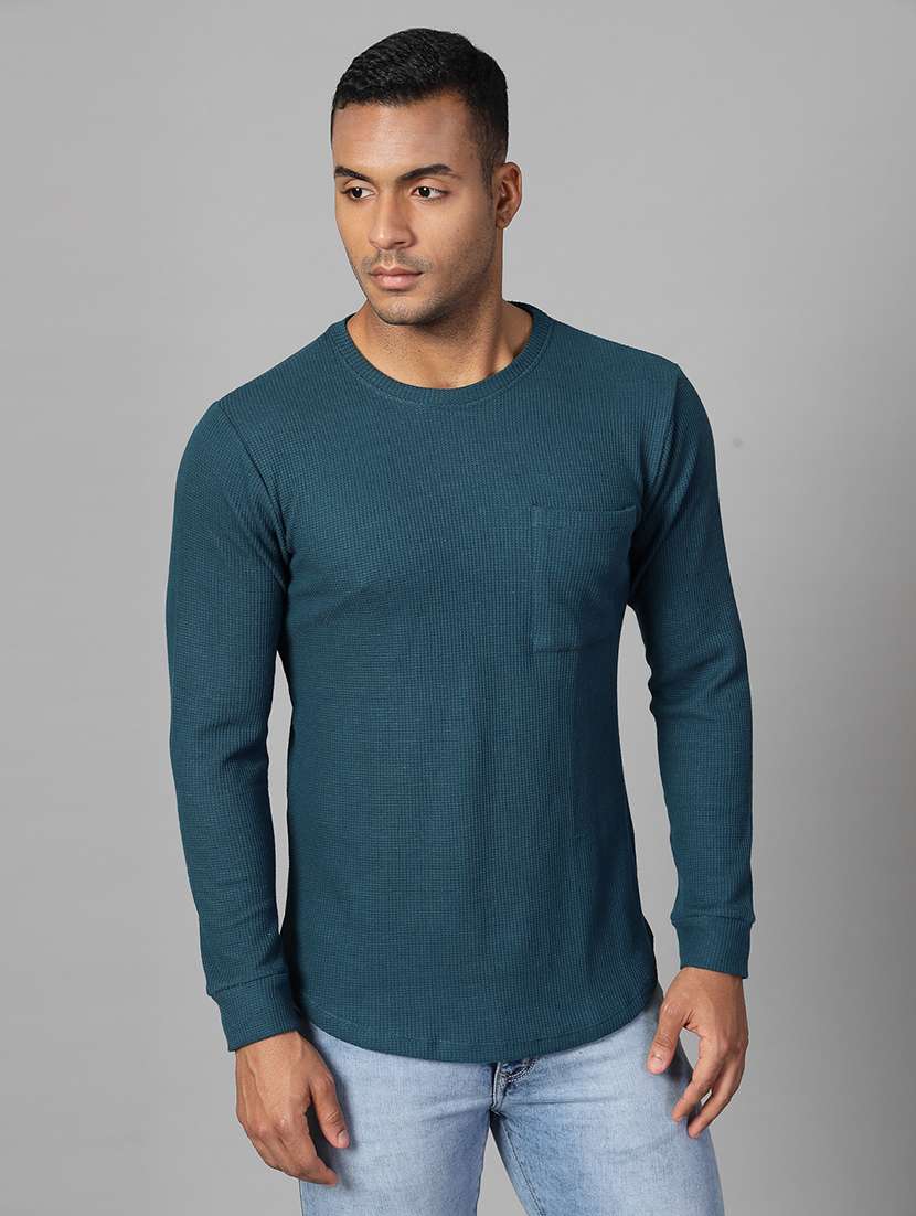 men solid round neck plus size t-shirt