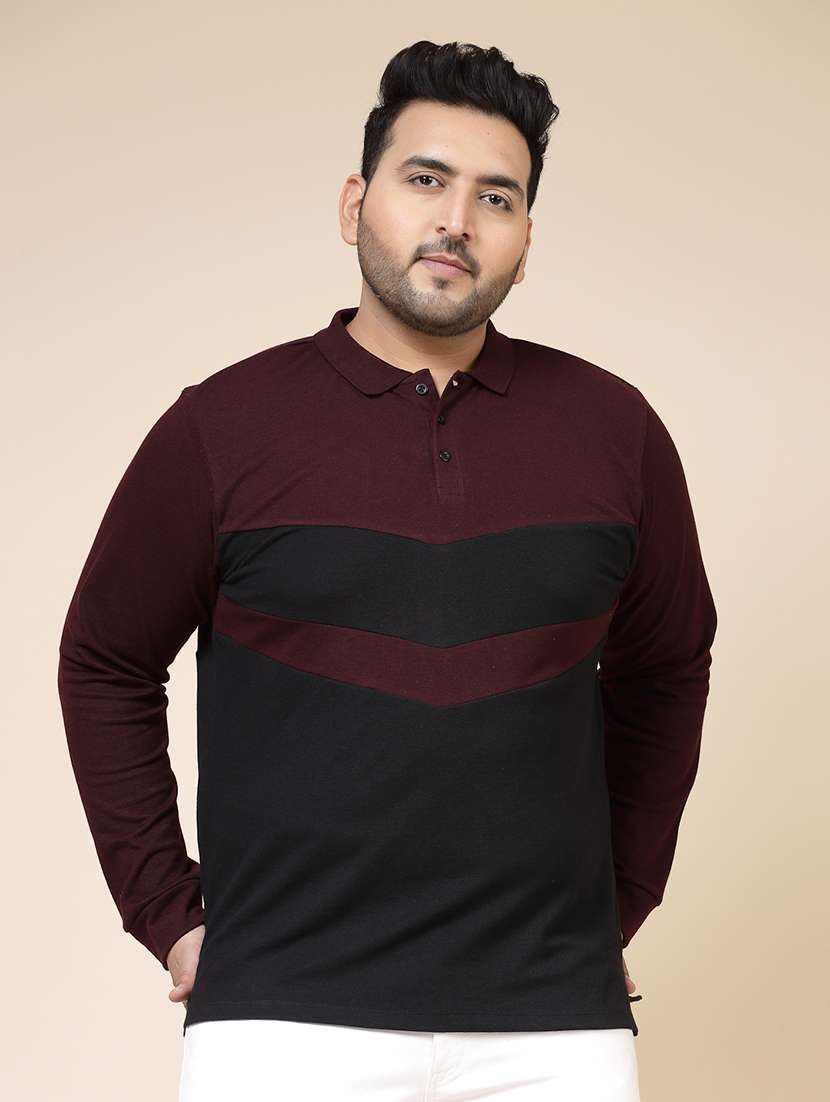 men color block plus size t-shirt