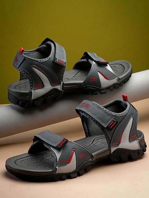 grey synthetic back strap floaters - 21364647 -  Standard Image - 0