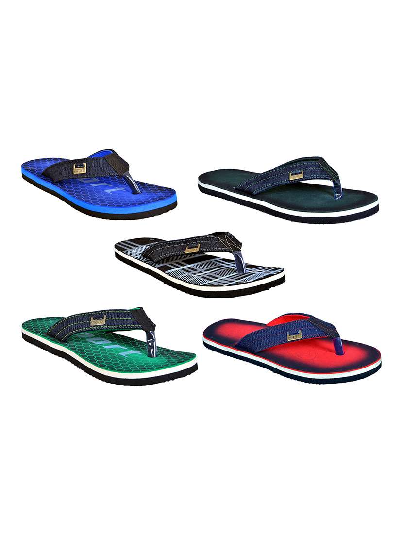 men pack of 5 slip on flip flops