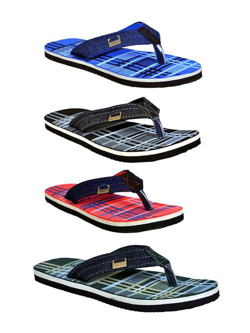 men pack of 4 slip on flip flops