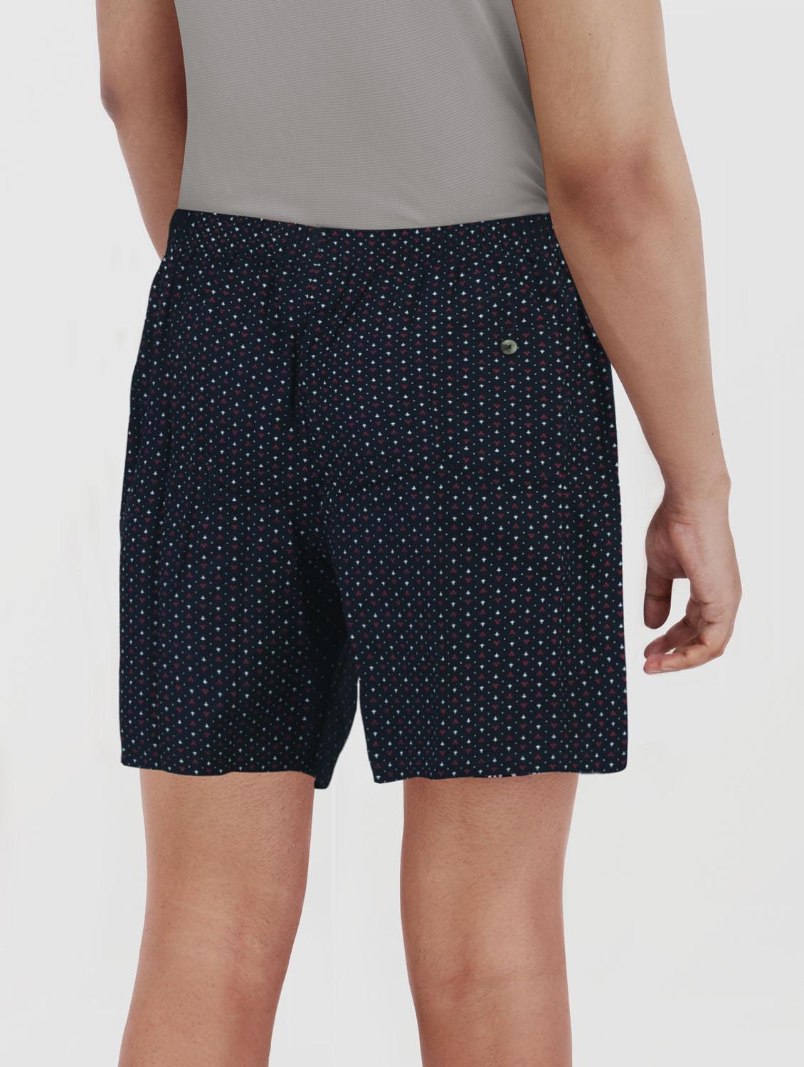 navy blue printed mid rise boxers - 21365069 - Standard Image - 2