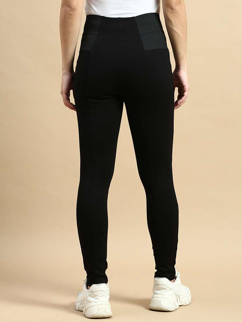 women high rise solid jeggings - 21365260 - Standard Image - 2