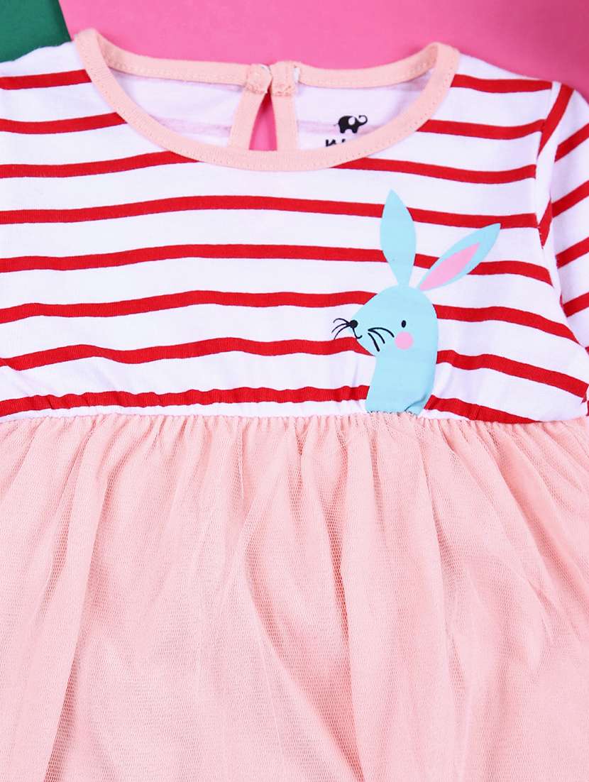 girls stripes long sleeve frock - 21365478 - Standard Image - 2