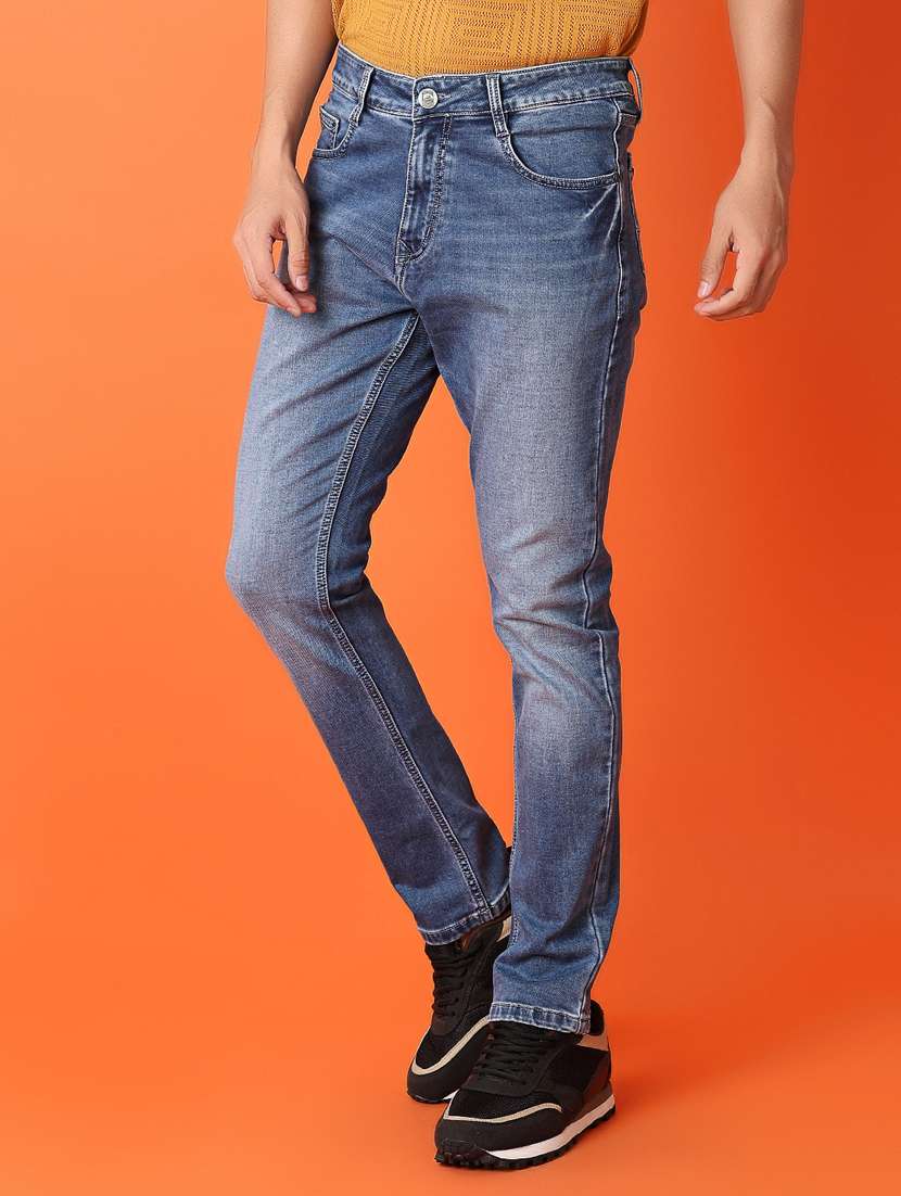 men mid rise plain slim fit jean - 21365600 -  Standard Image - 2