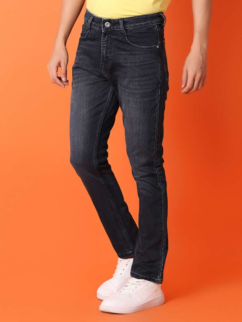 men mid rise plain slim fit jean - 21365609 - Standard Image - 2