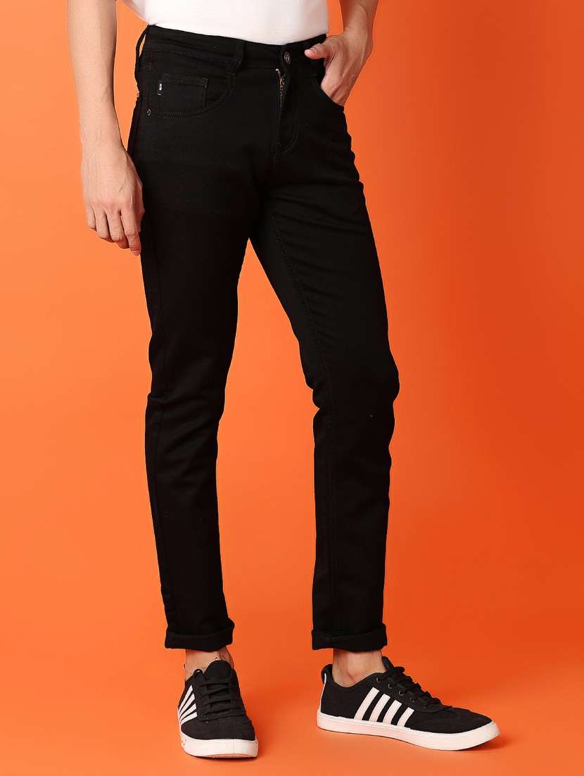 men mid rise plain slim fit jean - 21365610 -  Standard Image - 2