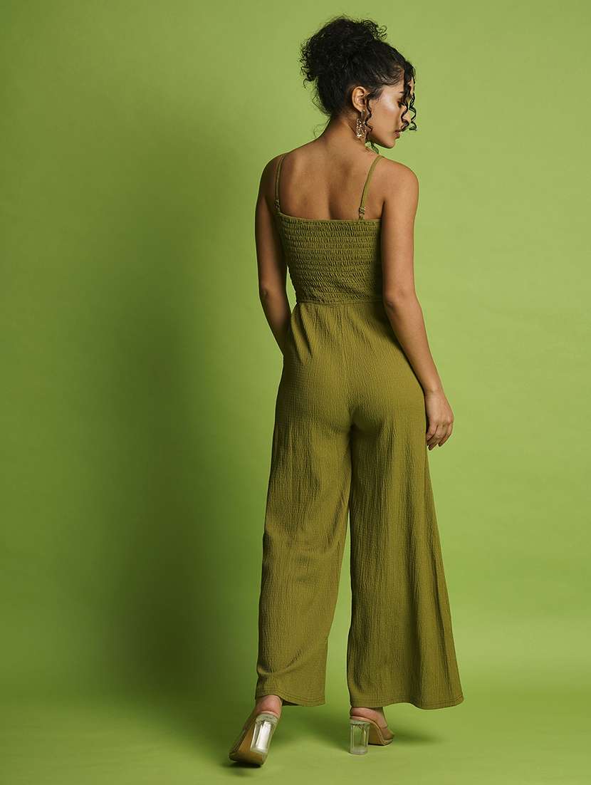women green polyester full leg jumpsuit - 21366510 -  Standard Image - 2