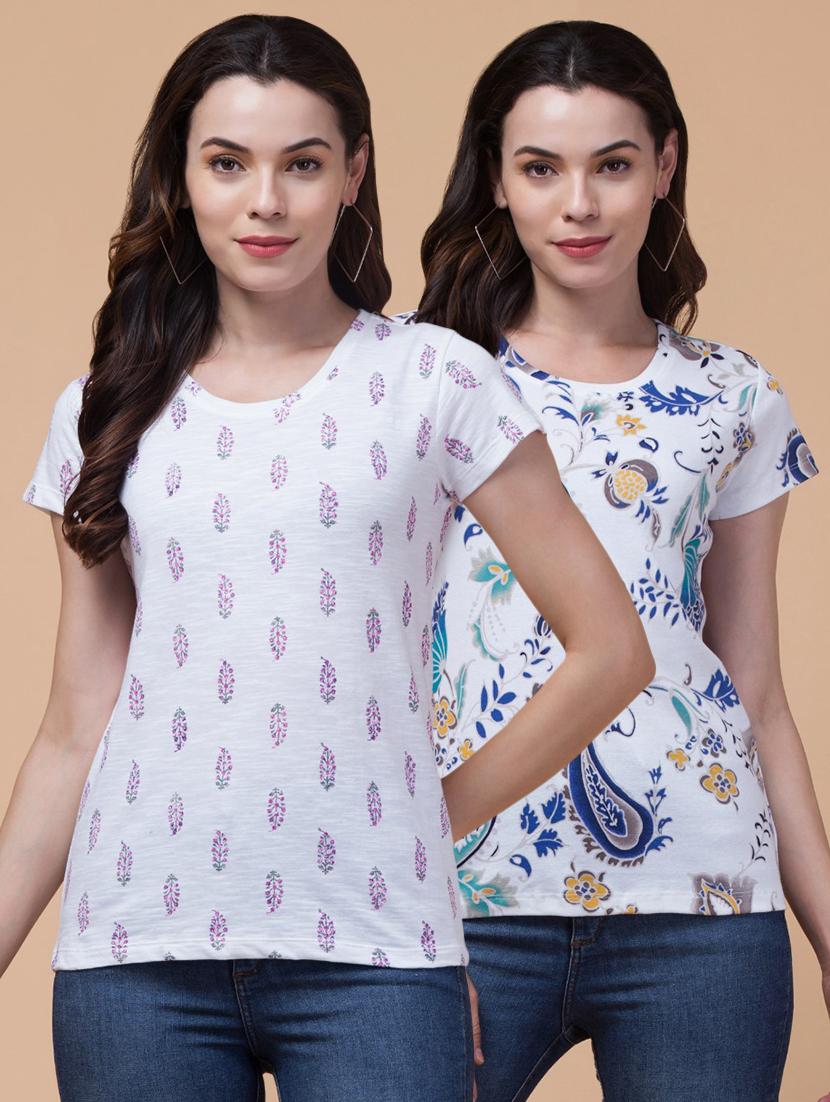 women pack of 2 printed t-shirt - 21367201 - Zoom Image - 0