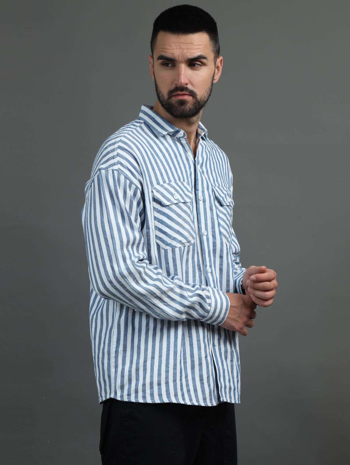 men striped cotton casual shirt - 21367523 -  Standard Image - 2