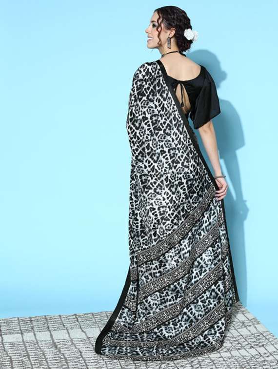 Women Printed Saree With Blouse - 21368736 -  Standard Image - 2