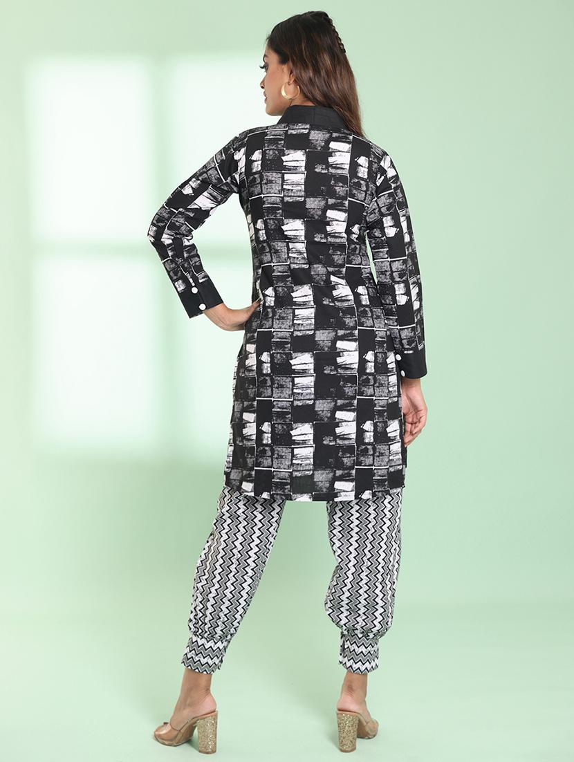 women three quarter sleeve straight kurta - 21368765 - Standard Image - 2