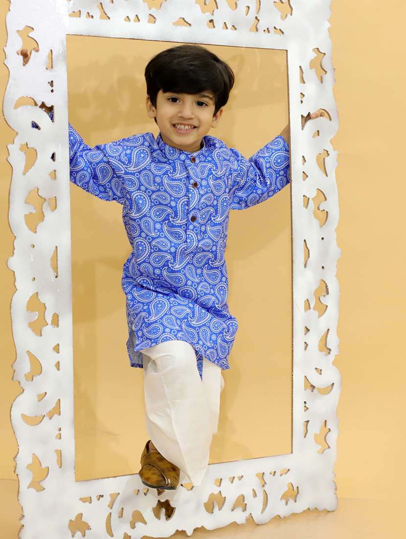 boys printed dhoti kurta set