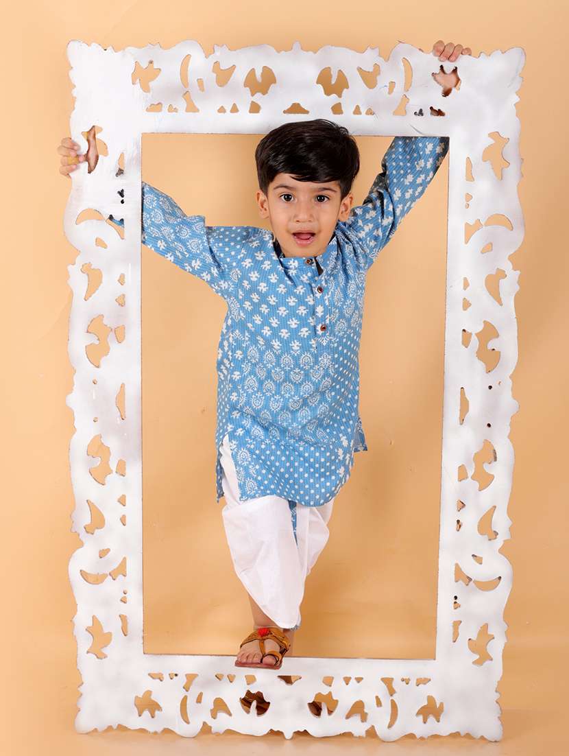 boys printed dhoti kurta set