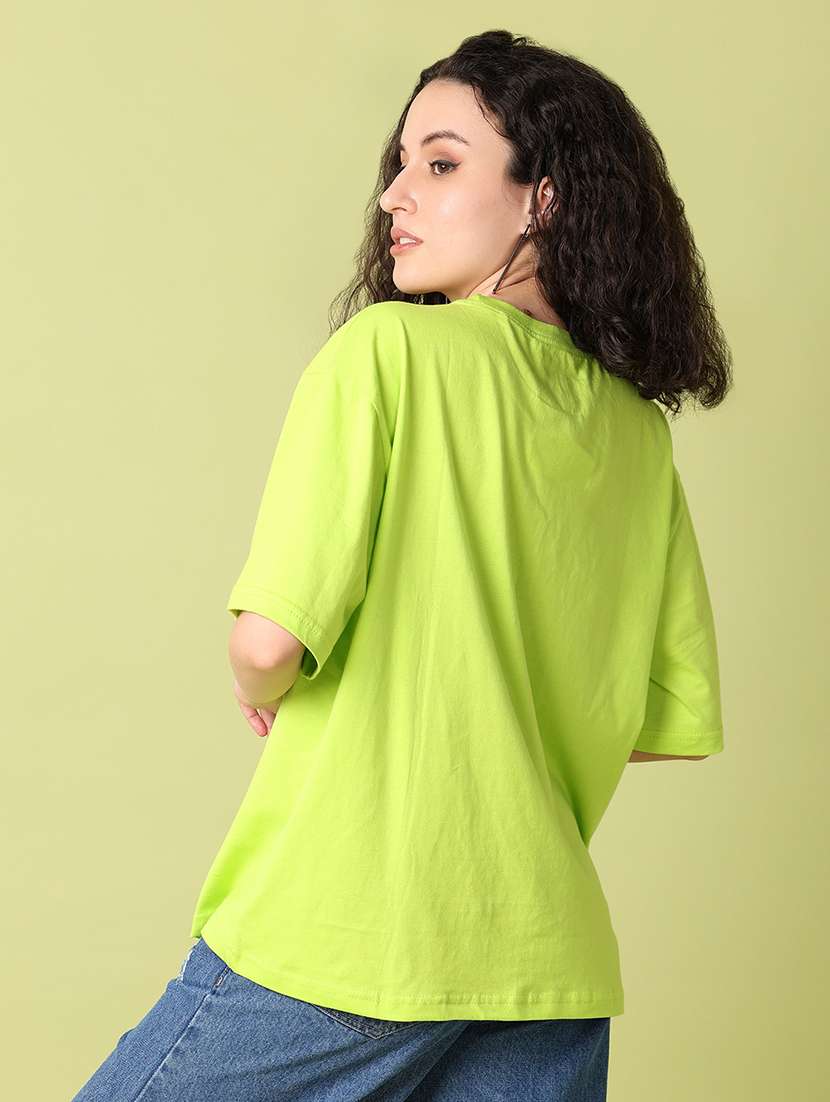 women neon round neck regular t-shirt - 21369051 -  Standard Image - 2