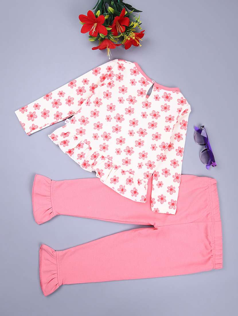 girls floral printed full length sets