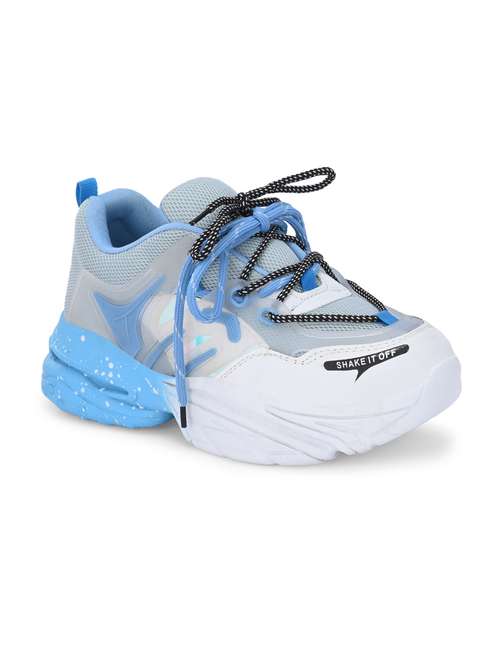 blue synthetic laceup sneakers - 21369237 -  Standard Image - 0