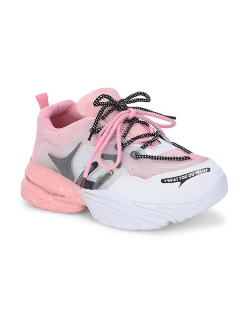 pink synthetic laceup sneakers - 21369238 - Standard Image - 0