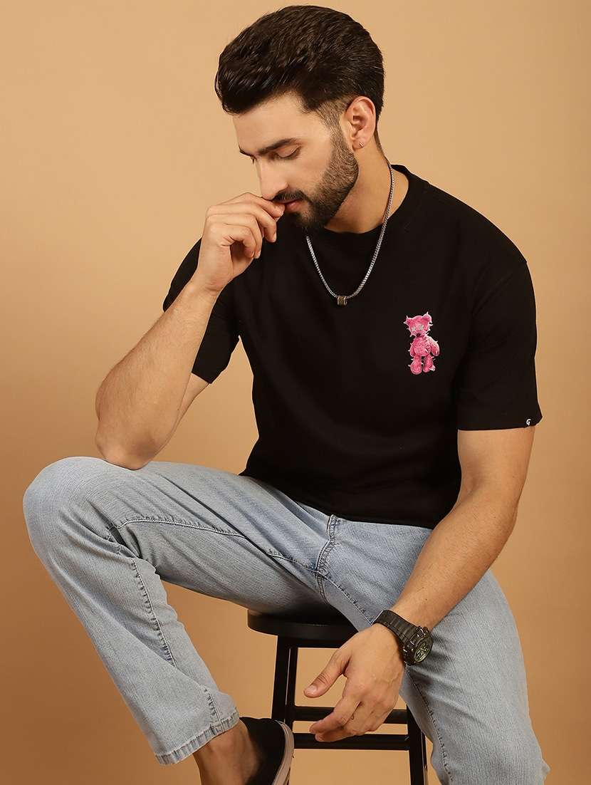 men round neck back print t-shirt - 21369581 -  Standard Image - 2