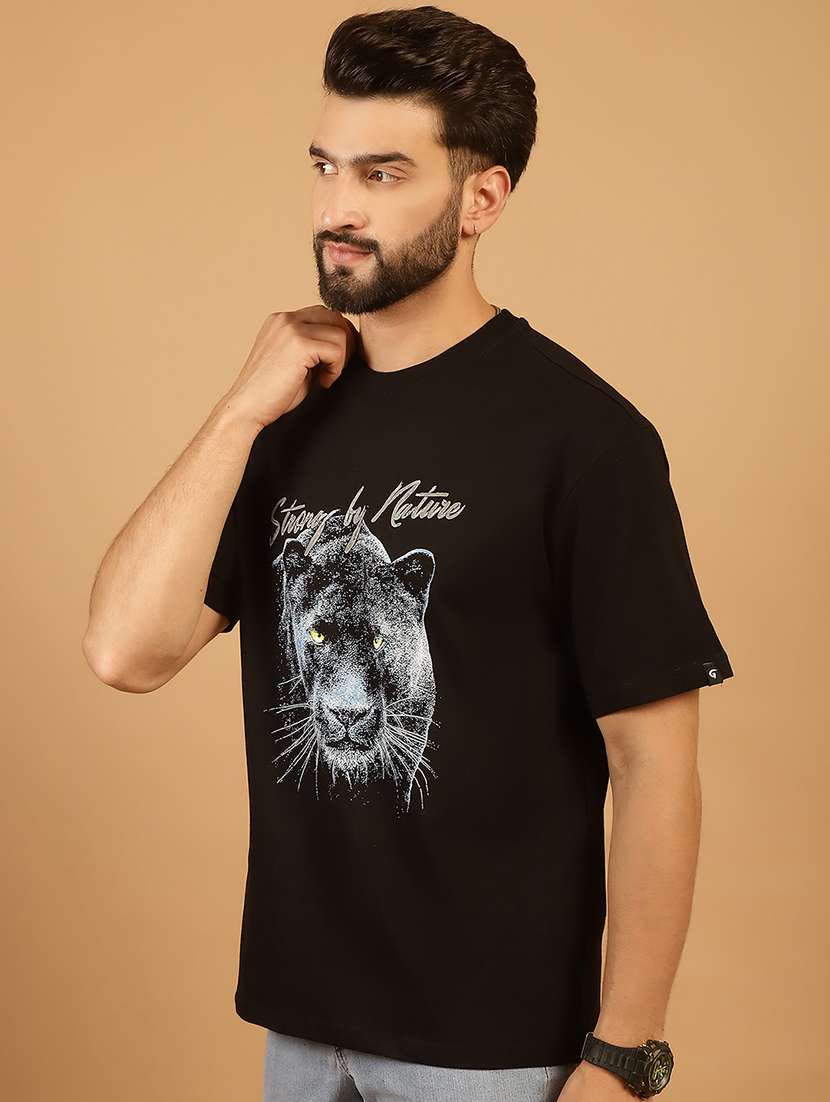 men round neck front print t-shirt - 21369583 -  Standard Image - 2