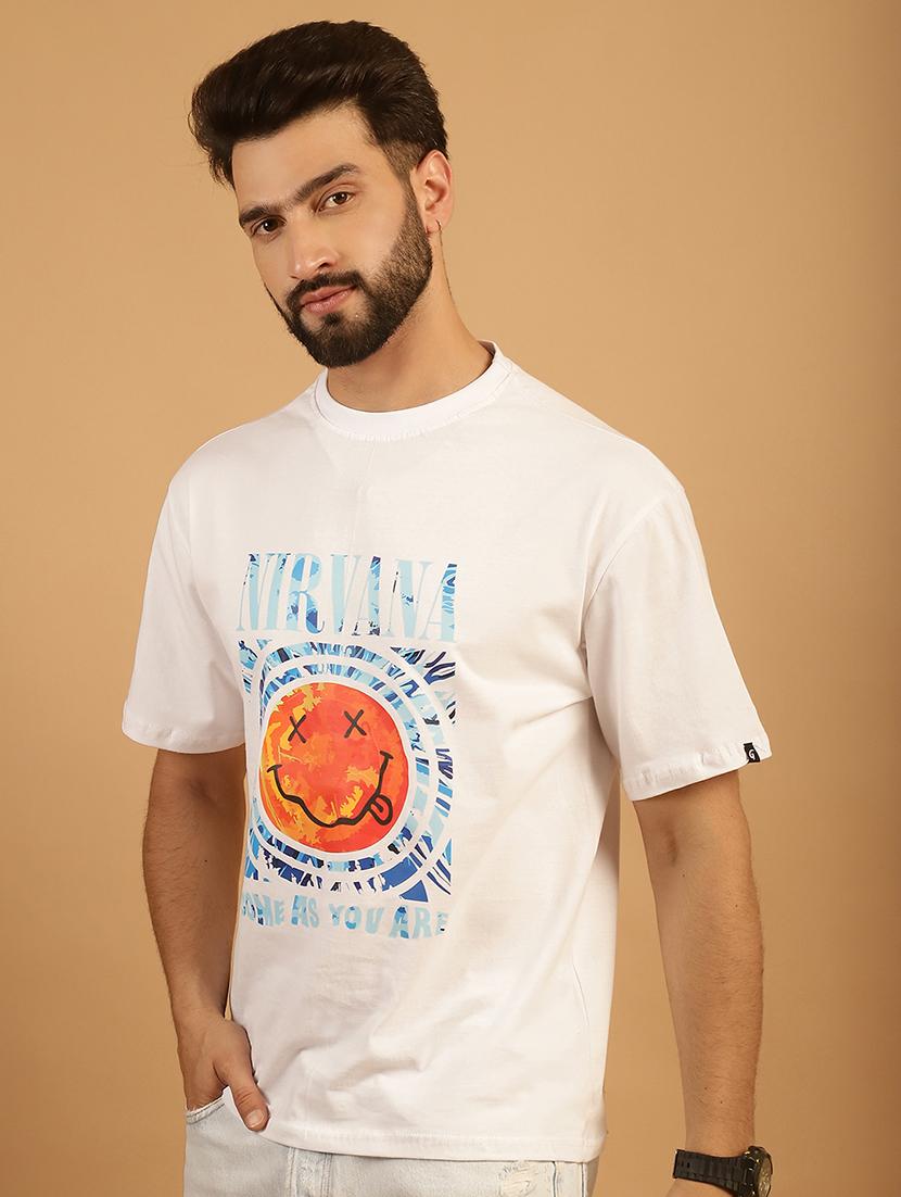 men round neck front print t-shirt - 21369590 - Standard Image - 2