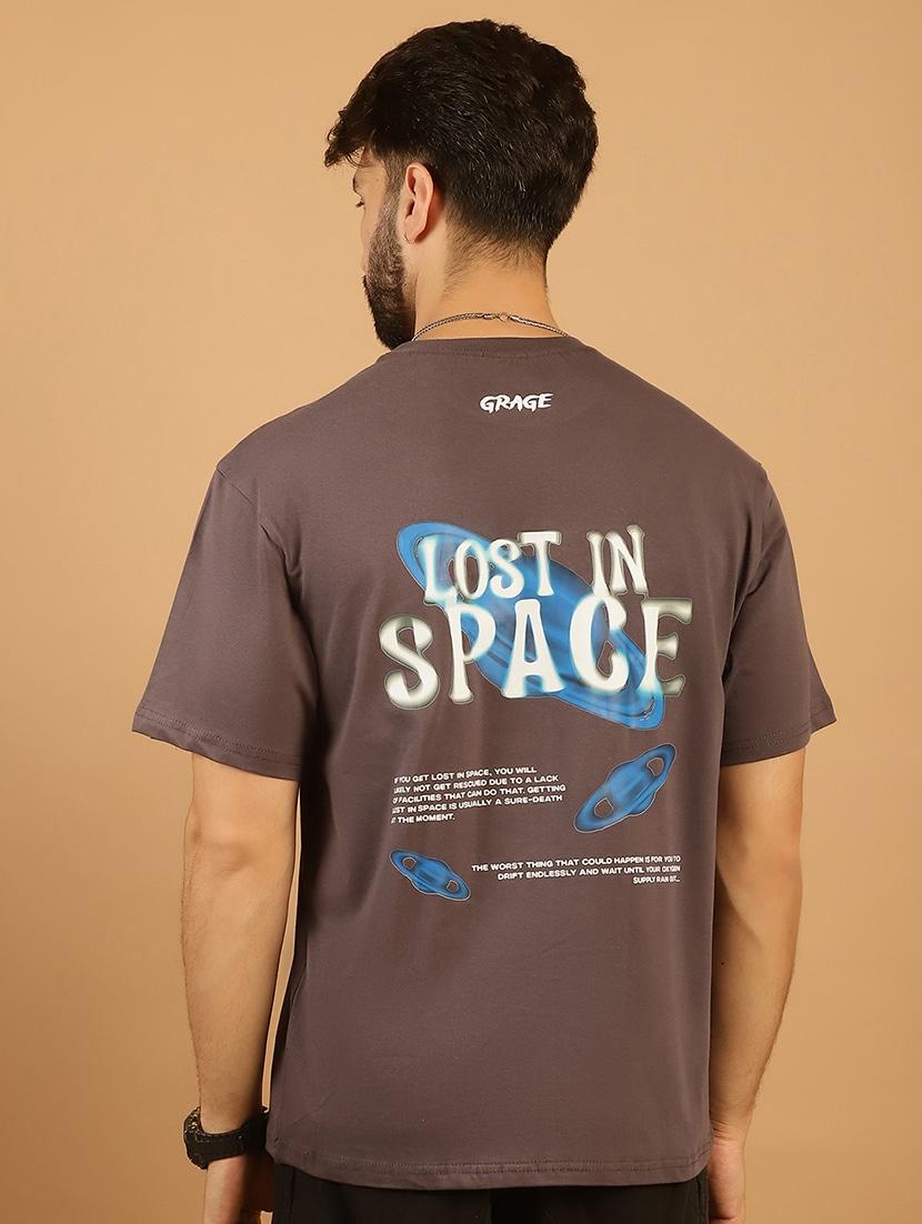 men round neck back print t-shirt - 21369600 - Zoom Image - 0