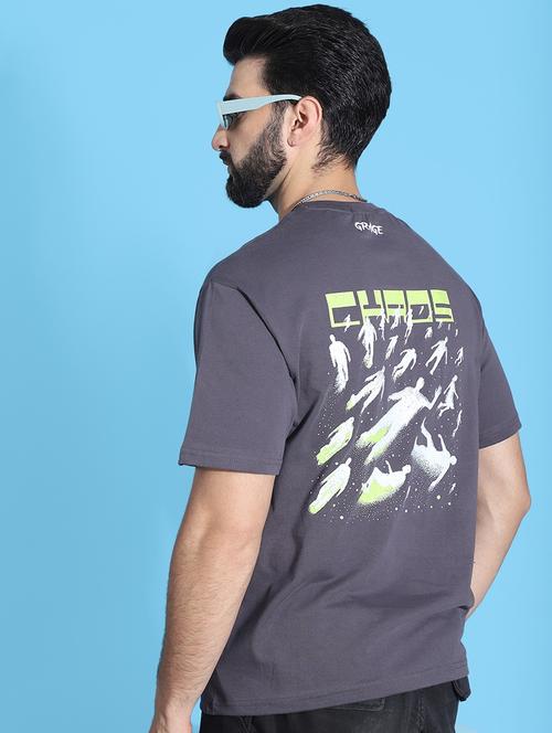 men round neck back print t-shirt - 21369606 - Standard Image - 0