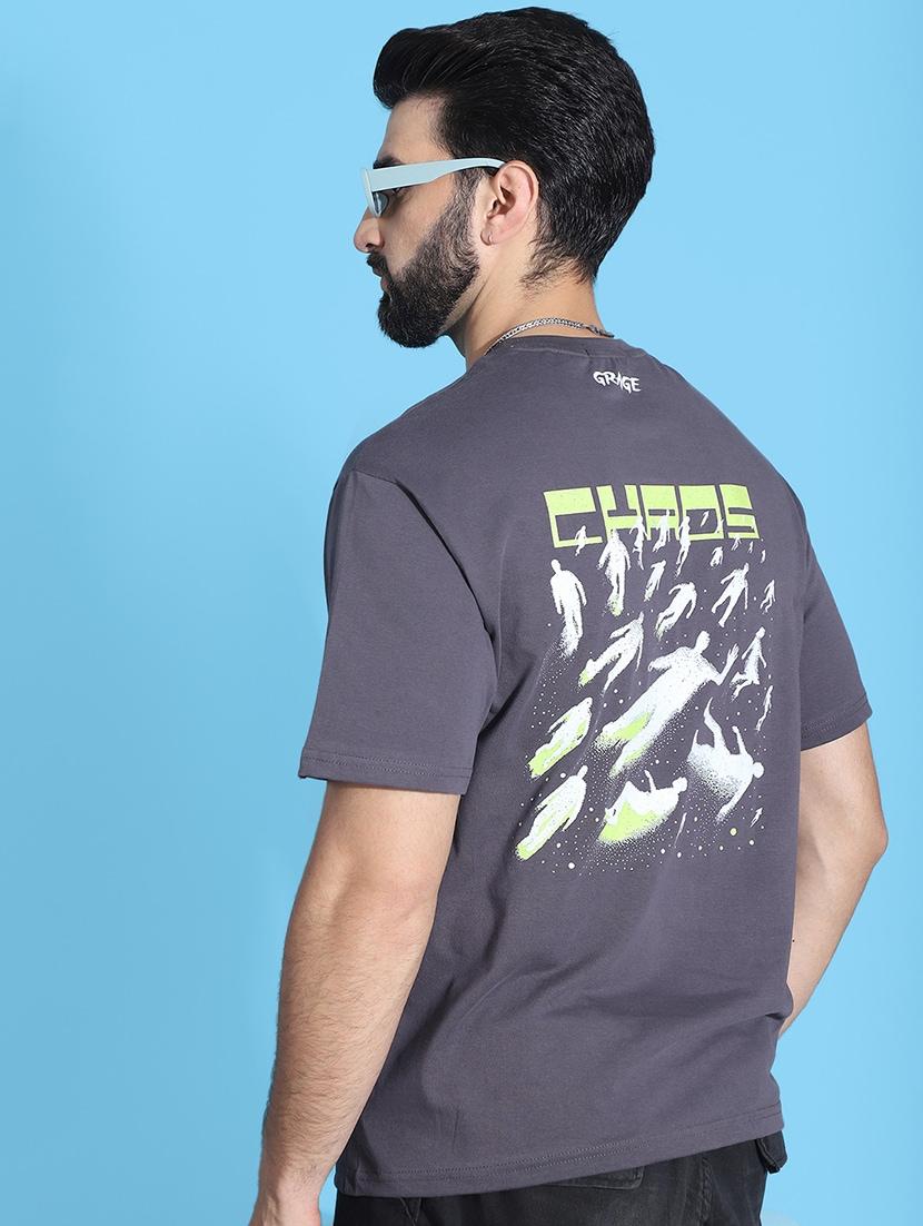men round neck back print t-shirt - 21369606 - Zoom Image - 0