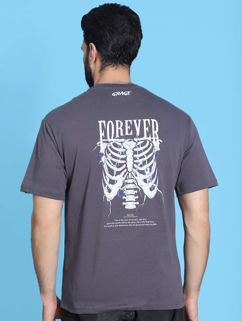 men round neck back print t-shirt - 21369607 - Standard Image - 2
