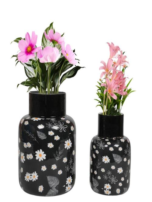 metal small flower vase set of 2 - elegant and durable decorative vases for home and office - 21369633 - Standard Image - 0