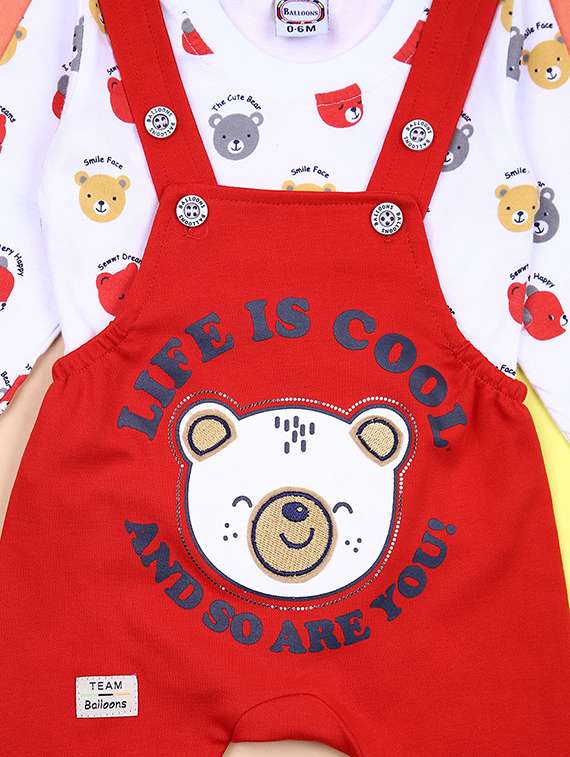 boys printed long sleeves t-shirt & dungaree set - 21369752 -  Standard Image - 2