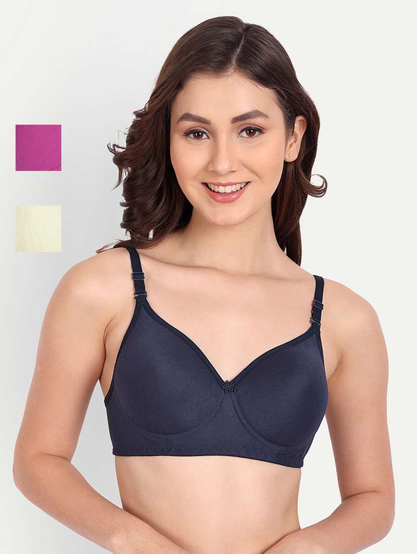 women solid regular bra