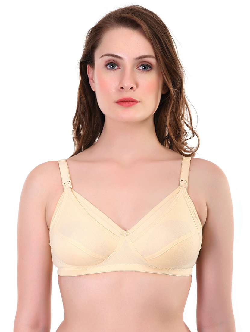 cream cotton blend maternitynursing bra