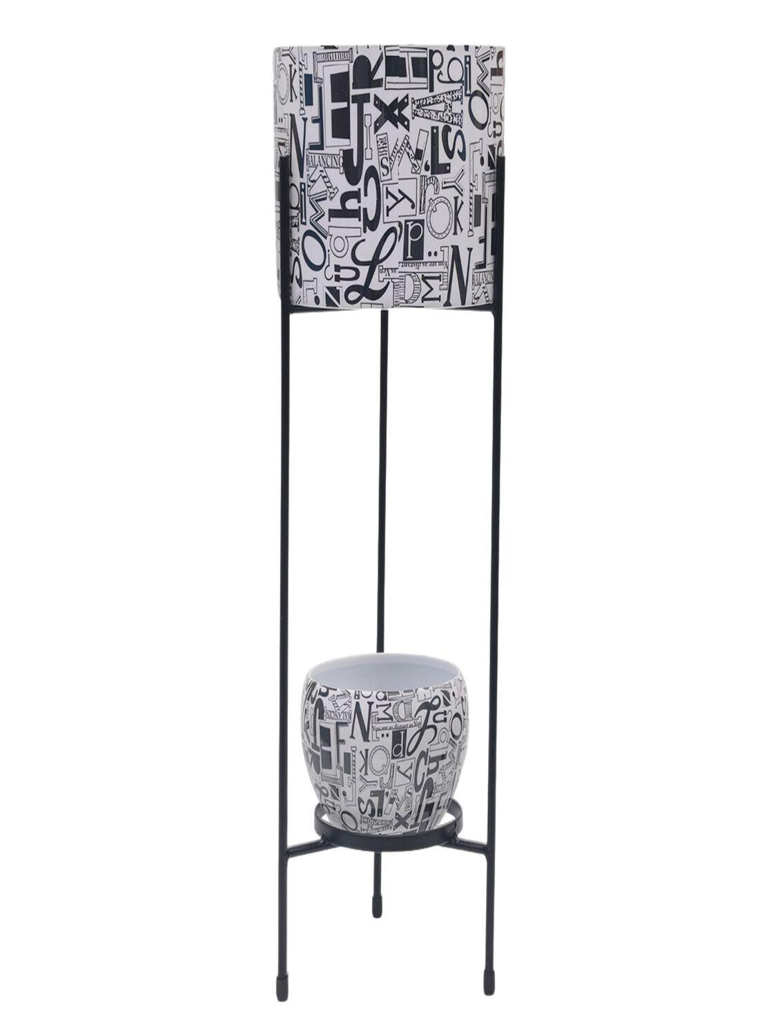 homssy iron two pot set with stand stylish and durable planter stand for indoor and outdoor use (51) grey - 21370009 - Zoom Image - 0