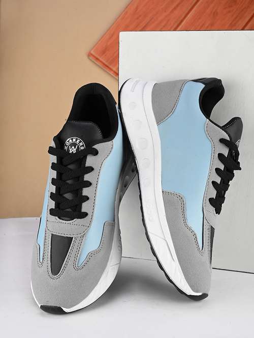 blue synthetic lace up shoes - 21370043 - Standard Image - 0