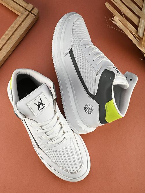 white synthetic lace up shoes - 21370059 -  Standard Image - 0