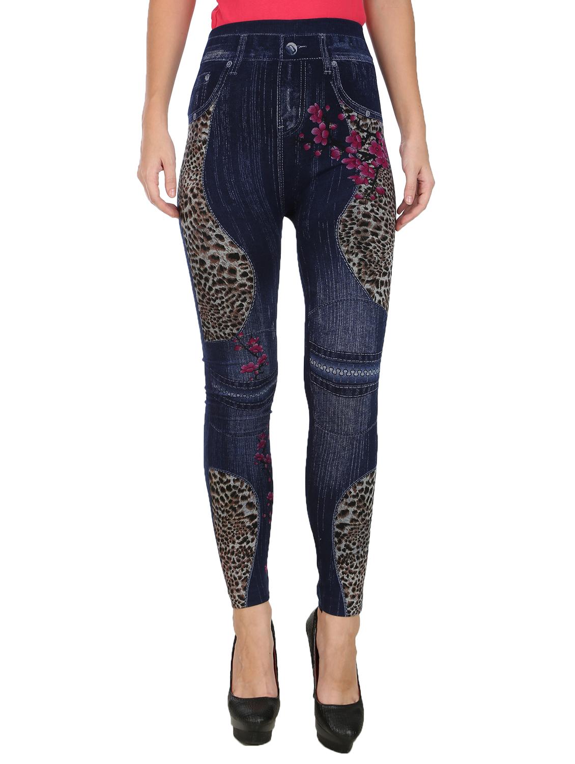 women blue floral printed jegging - 21370075 - Zoom Image - 0