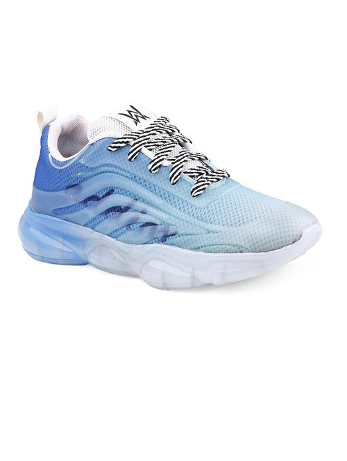 blue synthetic lace up sneakers - 21370083 -  Standard Image - 0