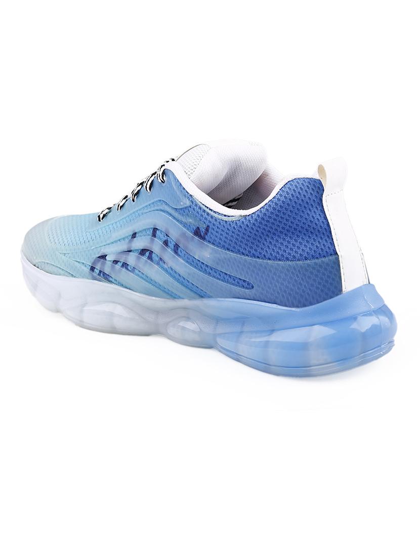 blue synthetic lace up sneakers - 21370083 - Standard Image - 2