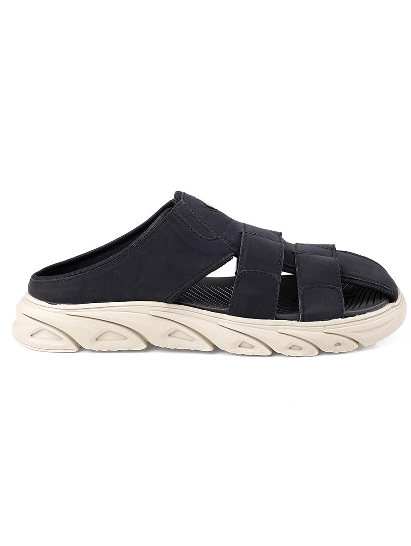 men black slip on sandal - 21370090 - Standard Image - 2