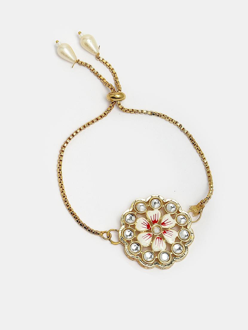 set of 2 stone-studded rakhi set with roli chawal - 21370153 - Standard Image - 2