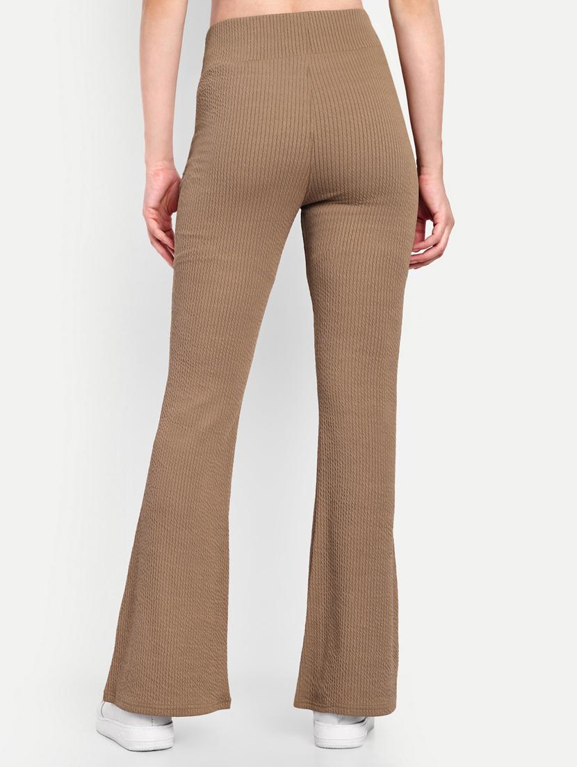 women solid high rise bootcut trouser - 21370244 - Standard Image - 2