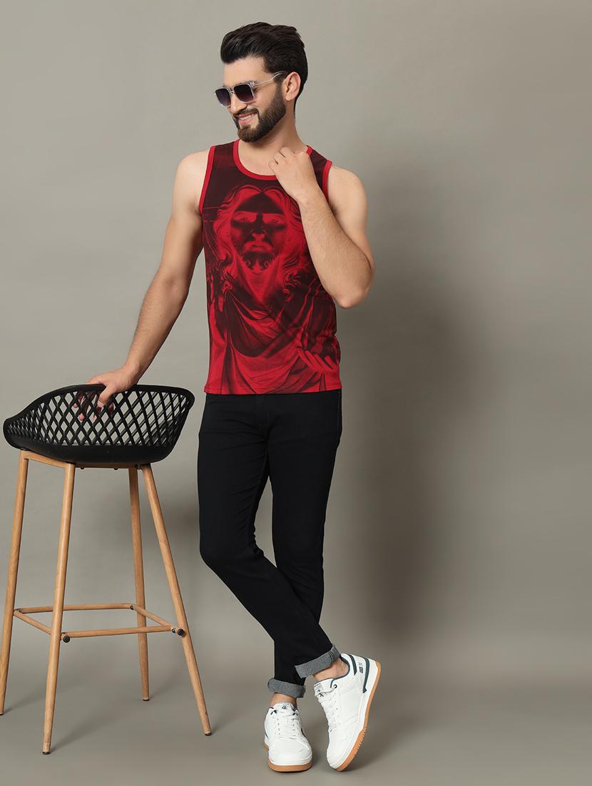 men sleeveless front print t-shirt - 21370658 - Standard Image - 2