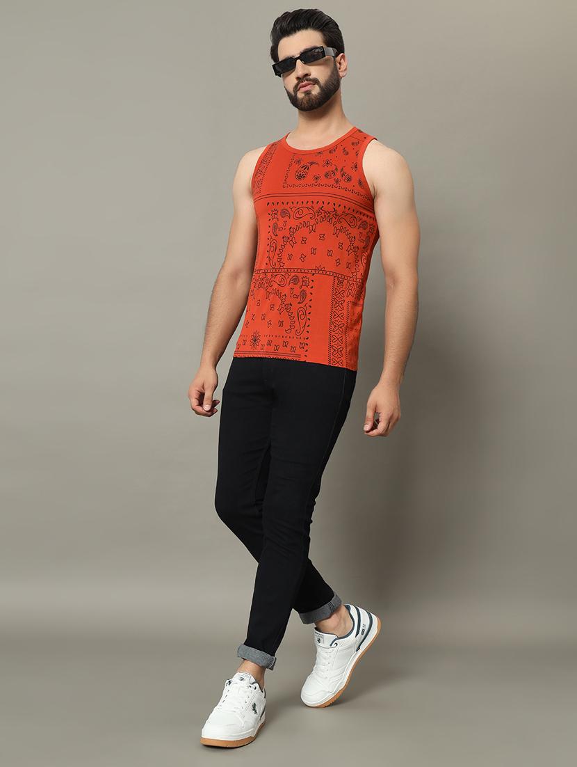 men sleeveless front print t-shirt - 21370661 - Standard Image - 2